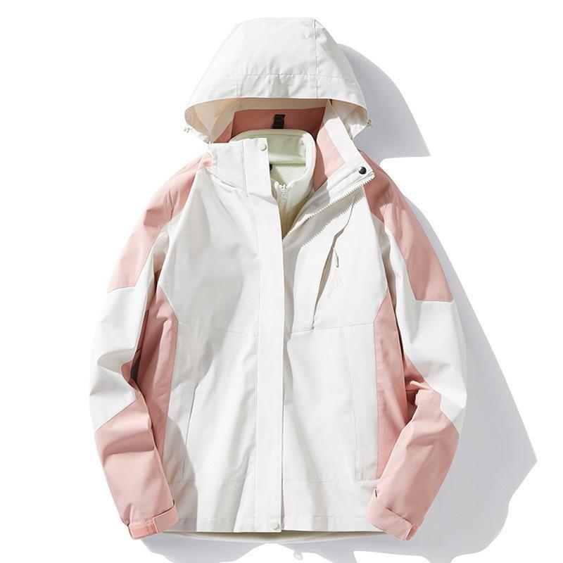 Куртка в горном стиле, осенне-зимняя двухслойная ветрозащитная, водонепроницаемая, дышащая, облегающая куртка для альпинизма, свободная повседневная куртка для пар