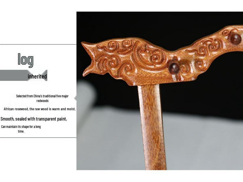 Dragon Head Solid Mahogany Pen and Brush Holder - Calligraphy Supplies