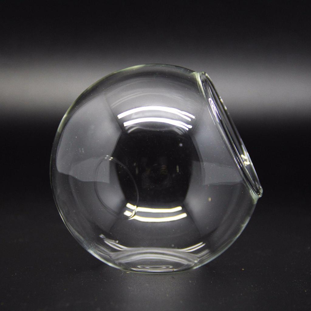 Круглая стеклянная ваза с косым горлышком для суккулентов и микроландшафтов