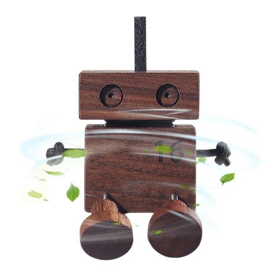 Wooden Car Air Freshener with Wobbling Legs Wind Powered Vent Clip Diffuser for Aromatherapy Handcrafted Dashboard Decoration