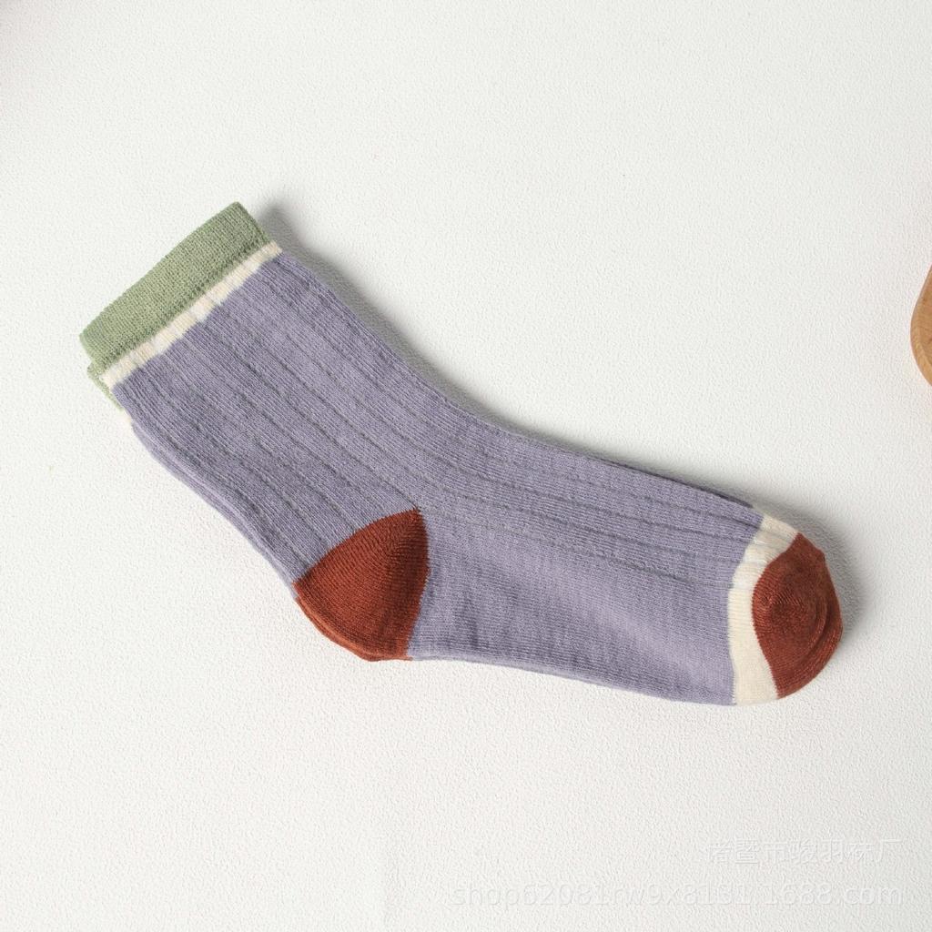 5 пар, женские, комбинированные носки, ребристая средняя часть стопы, дышащие носки, влагоотводящие носки, высокая эластичность, полосатые носки, спортивные длинные носки