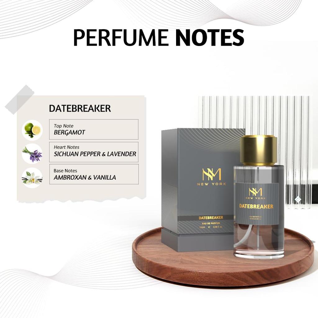 Datebreaker Luxury Perfume For Men | Premium Long Lasting Fragrance Spray | With Aromatic Blend of Citrus & Spice | Men Perfume | 100 Ml