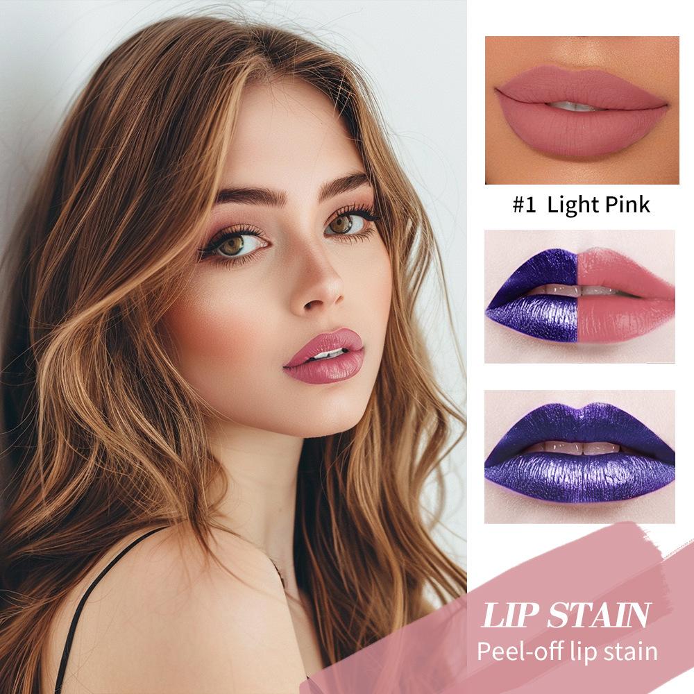 1Pcs Blading Lip Gloss Peel and Stick Sets Lip Gloss Transfer Resistant Natural Lip Gloss for Women Long-lasting Waterproof Pink