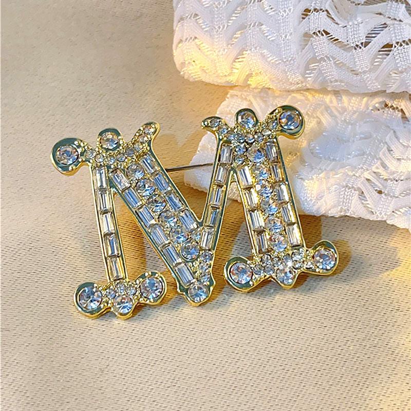 M-Letter Brooch Pin For Backpack Collar Lapel Pin Party Jewelry Gift