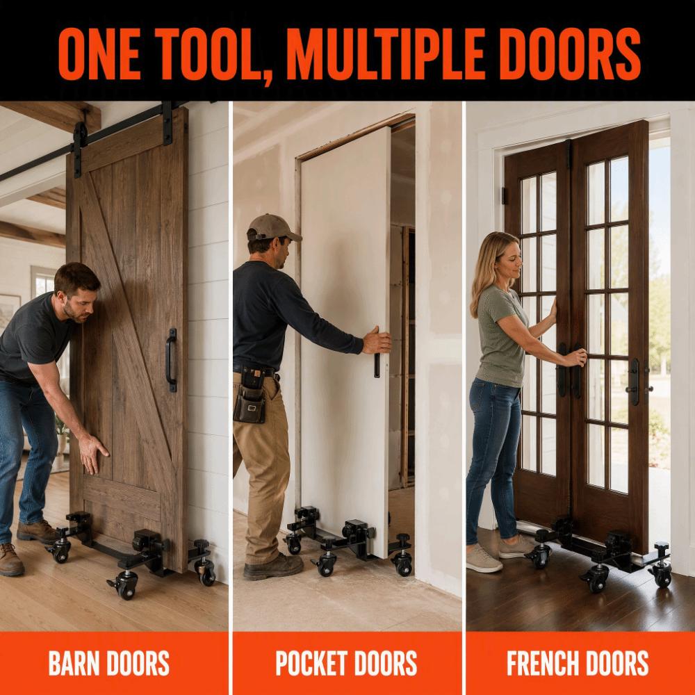 Steel Door Installation Dolly Adjustable Door Lifter Tool Stable Panel Moving Cart Home