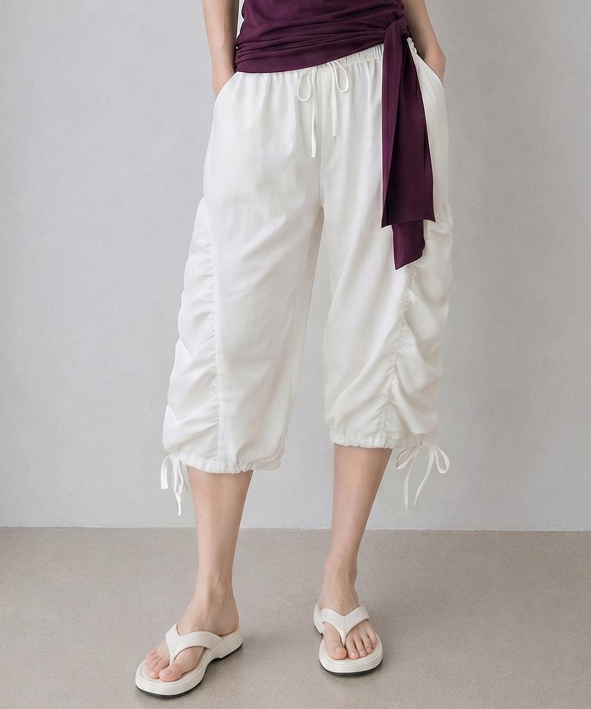 TOPGIRL Side Shirred String Capri Pants_T611Bt758