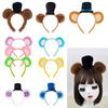 Lovely Plush Bear Ear Headband for Women Girl Birthday Party Gathering Headpiece School Event Accessory Stage Hairhoop