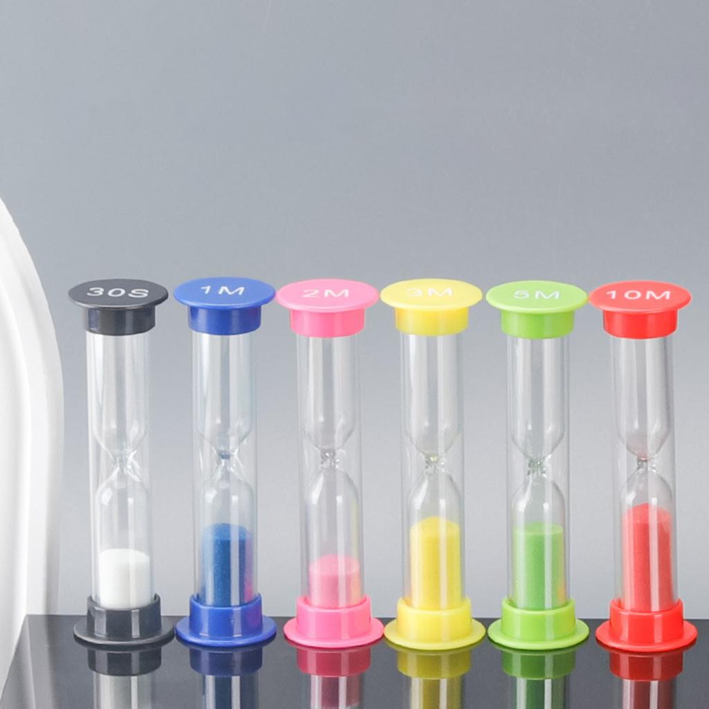 Песочные часы 6 шт. Красочные песочные часы Песочные часы от 30 секунд до 10 минут Точное время для кулинарных игр Тренировки