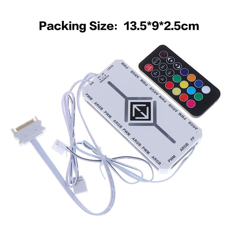 1-9 3-в-1 5В 3-контактный ARGB-контроллер Хаб вентиляторов охлаждения PWM Магнитный хаб с ARGB-контроллером 5В 3-контактный для корпуса ПК