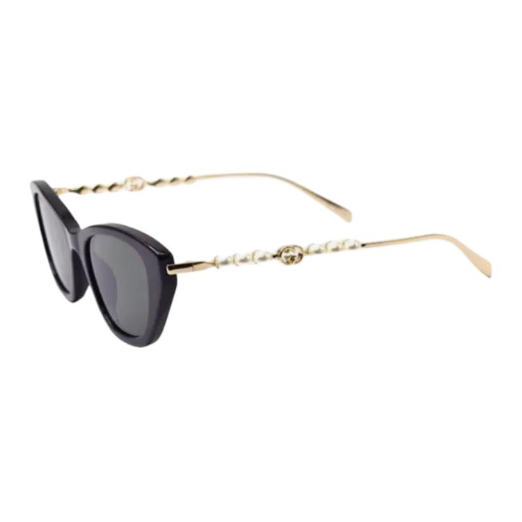 Gucci One-Piece Nose Pads Cat Eye Sunglasses Women sunglasses Black Gold GG1968S-001