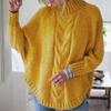 Women's Loose Bat Sleeve Fried Dough Twists Knit Pullover Sweater