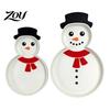 Christmas Home Decor Accessory Snowman Serving Tray, Holiday Party Decorative 3D Snack Platter Printed Dish for Snacks, Candies, Goodies, Jewelry