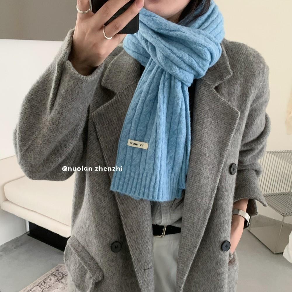 Autumn and winter warm old money style quality wool scarf women's atmosphere white soft waxy couple warm knitted scarf men