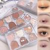 Shiny Multifunctional Fashionable Long Lasting Universal Bright Colors Bear Appearance 6 Color Glitter Eye Shadow Plate