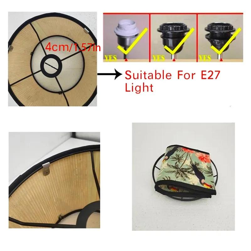 Ретро абажур с цветочным принтом в японском стиле, декор для домашнего проживания, бамбуковая люстра, абажур для настенной лампы, домашний декор