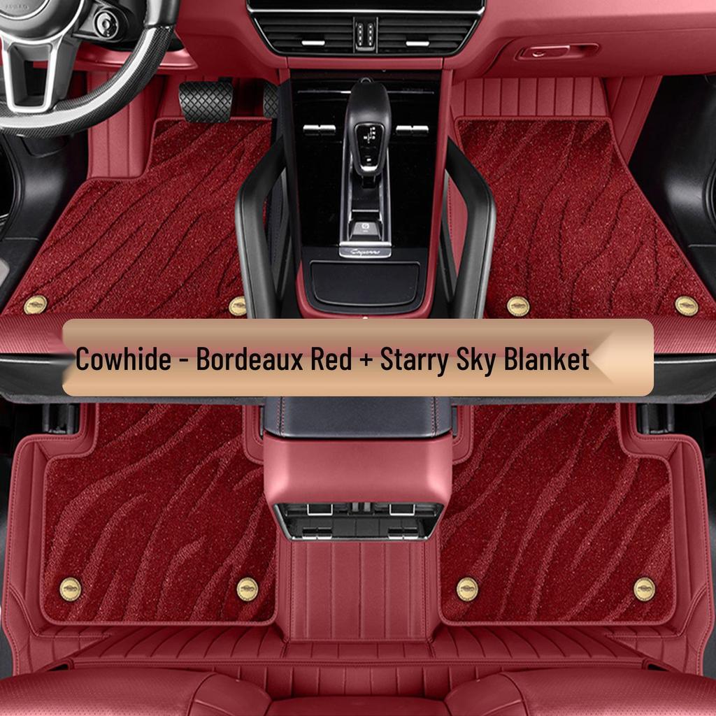 Custom-Fit Double-Layer Cowhide Floor Mats for Jike 001/007/009/X/7X/9X Vehicles