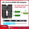 Адаптер M.2 A+E на NVME SSD, ключ A/E на ключ M, карта-райзер PCIE 4.0, интерфейс WIFI NGFF A+E для NVME SSD 2230 2242 2260 2280