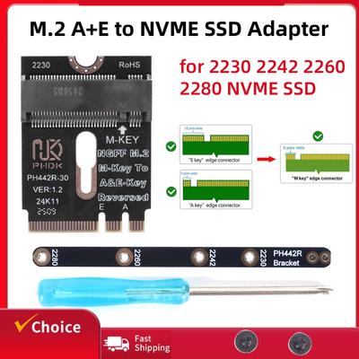Адаптер M.2 A+E на NVME SSD, ключ A/E на ключ M, карта-райзер PCIE 4.0, интерфейс WIFI NGFF A+E для NVME SSD 2230 2242 2260 2280