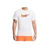 Logo Print Casual Round Neck Short Sleeve T-Shirt Men Tops White FD0125-100