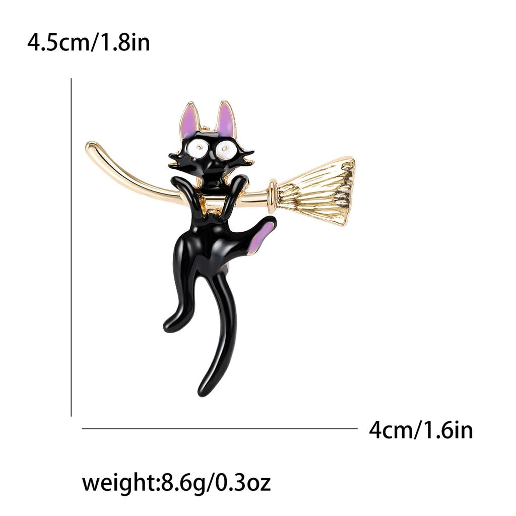 Эмаль капельная метла кошка брошь модная булавка в виде животного женская одежда корсаж ювелирные изделия подарок