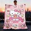 1 шт. Плед Hello Kitty для улицы, легкий фланелевый плед для путешествий, кемпинга, гостиной, дивана, кресла, мягкий