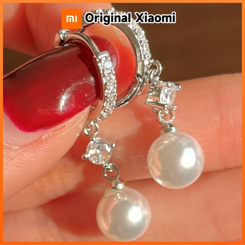 Xiaomi Huitan Simple Versatile Style Women Imitation Pearl Drop Earrings Inlaid Shining CZ Trendy Wedding Accessories Jewelry for Party
