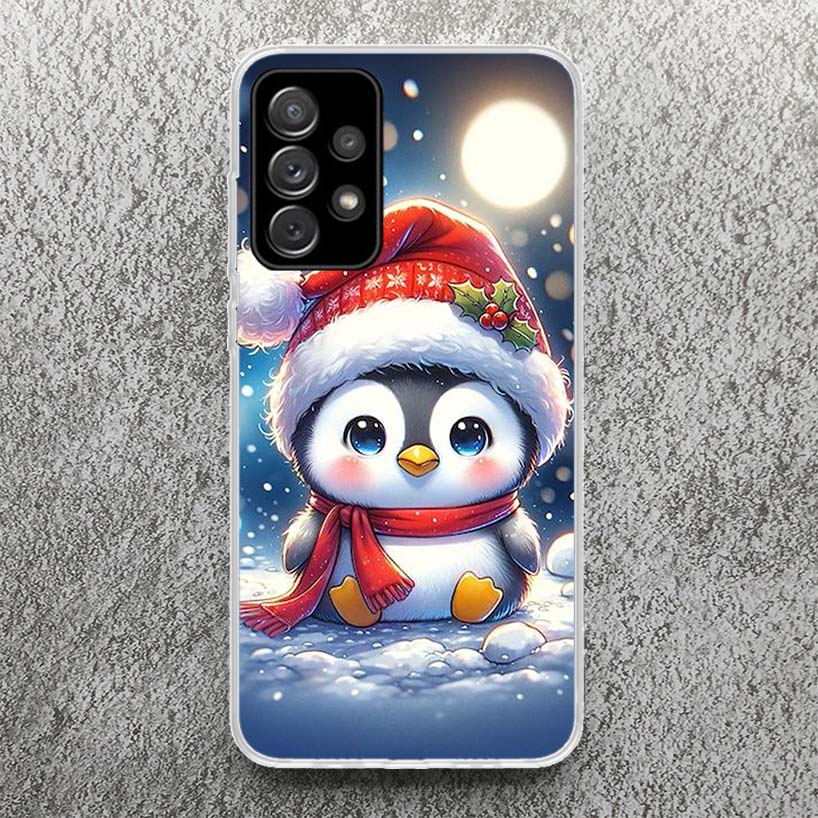 Christmas Penguin Phone Case for Samsung Galaxy A16 A15 A14 A13 A56 A55 A54 A53 A36 A35 A34 A33 A26 A25 A24 A23 A05S A14 A54 A15