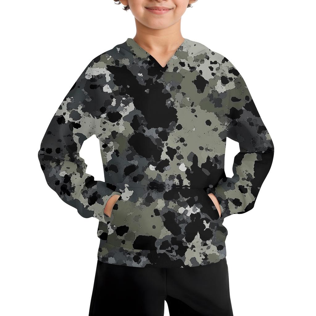 Boys Casual Fashion Long Sleeve Hooded Pocket Sweatshirt