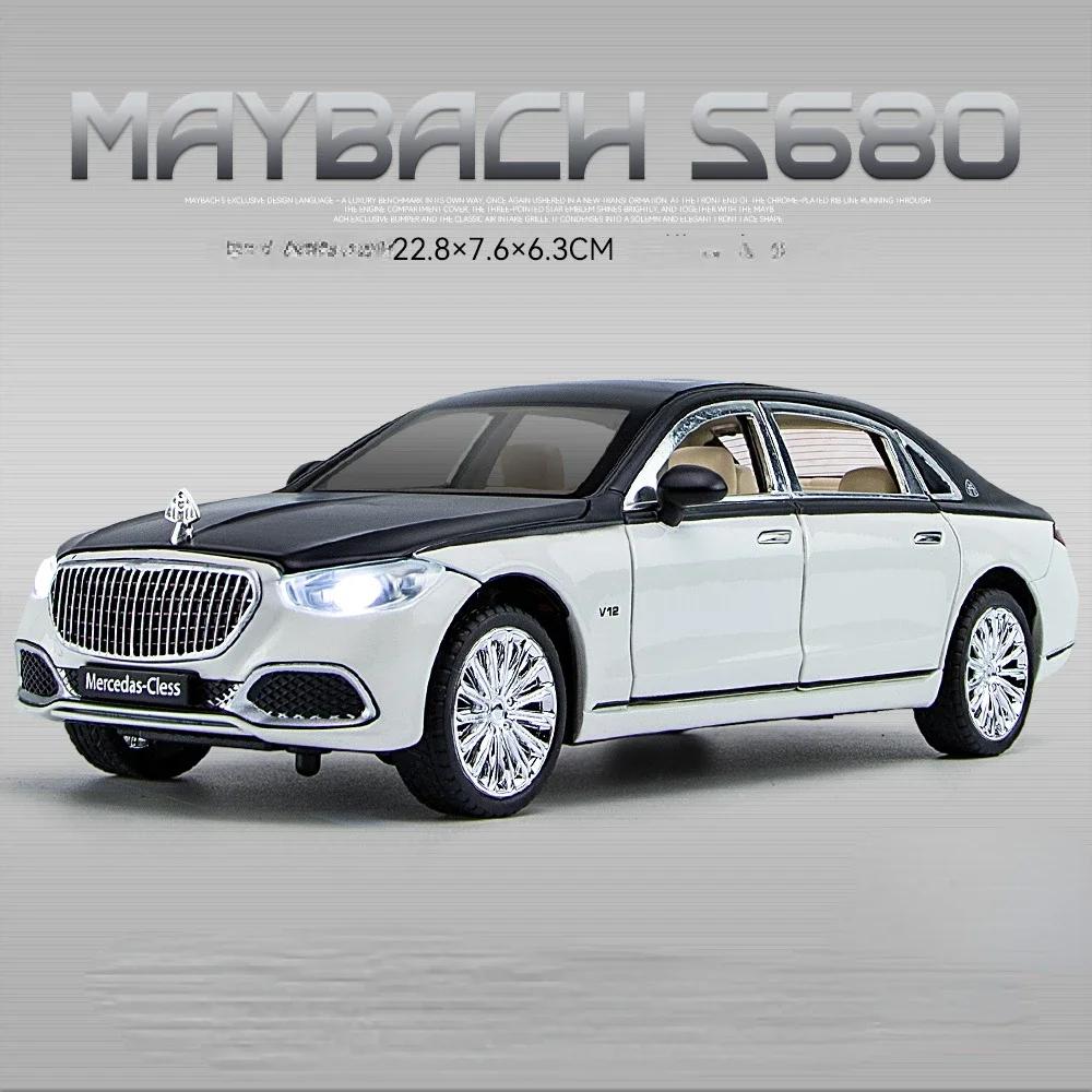 ABAB1 1:24 S680 Luxury Sedan Simulation Diecast Metal Alloy Model Car Sound Light Collection Kids Toy Gift
