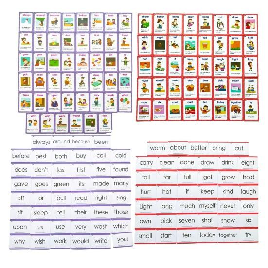 1 Set Sights Words Flash Cards Alphabet ABC English Words Spelling Preschool Learning Educational Cognitive Flashcard Toddlers Boys Girls Gift