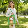 Hands Free Pet Travel Bag Carrying with Head Hole, Plush Lion Rabbit Pig Cat Tote, Breathable Canvas Single Shoulder Pouch for Small Cats and Dogs