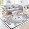 Классический и стильный ковер для гостиной с синим цветочным узором, моющийся ковер для прихожей, мягкий ковер для зоны отдыха