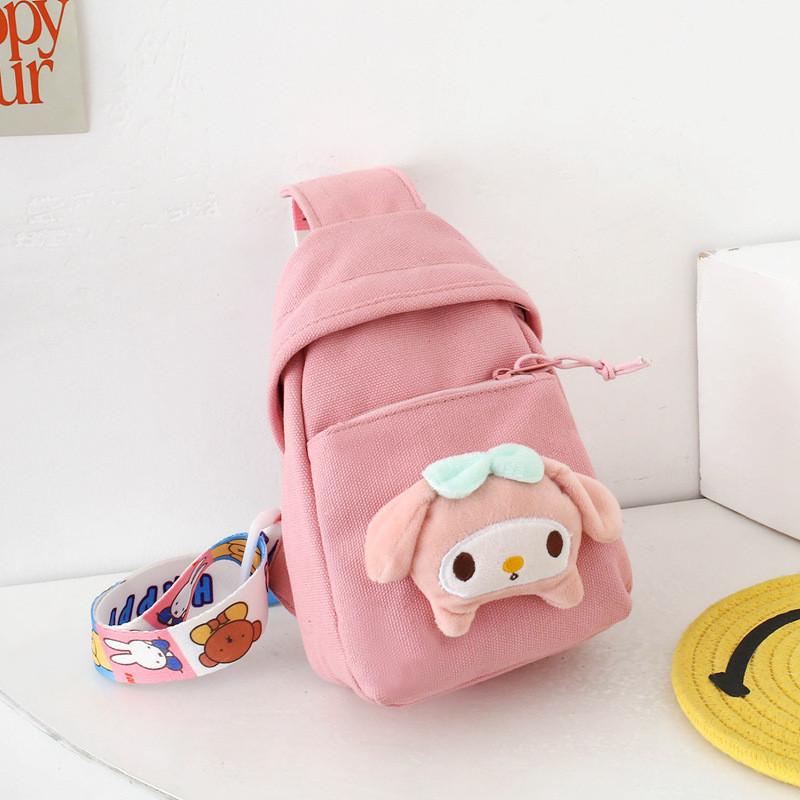 Adorable Cartoon Canvas Kids Chest Bag Lightweight Travel Crossbody For Boys And Girls