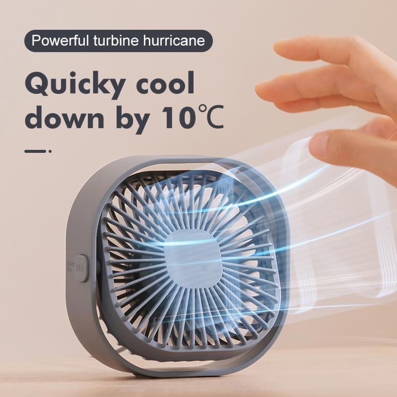 USB Desk Fan Mini Desktop Cooling Fan with 3 Speeds Adjustable, Personal USB Silent Powerful Fans
