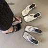 Fashion Summer 2025 Fashion Women's Flip Flops Open-Toe Casual Slippers Mid Heel Square Toe Women Footwear Size35 39 Sandalias De Mujer