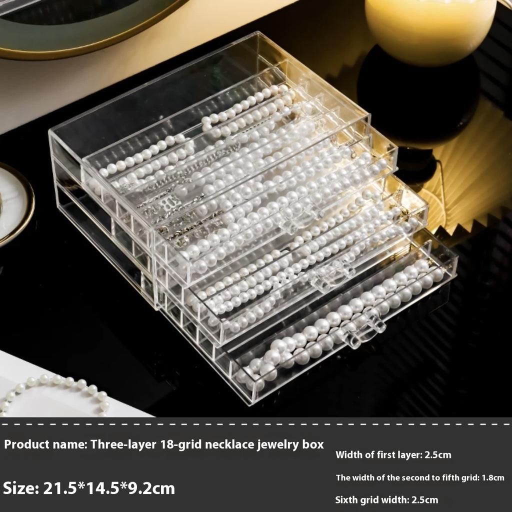 Прозрачная коробка для хранения ювелирных изделий, большая вместимость, ящик для хранения вещей, сережек, ожерелий, пылесборник