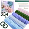 Pipe Cleaners Set for Crafts Pipe Cleaners Bouquets DIY Kit Pipe Cleaners Flowers Making Accessories Set for Greeting Cards Party Decorations