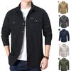 Mens Military Army Long Sleeve Shirts Casual Tactical Work Button Pocket T Shirt