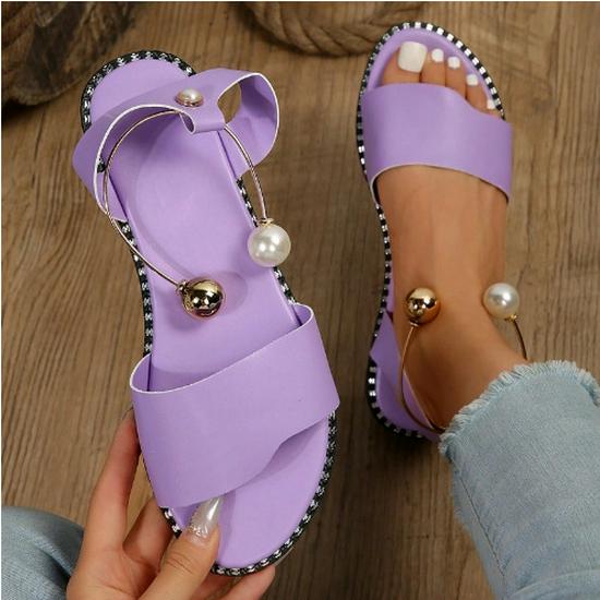 Женские сандалии больших размеров с открытым носком, на низком каблуке, в сказочном стиле, с застежкой на одну пряжку