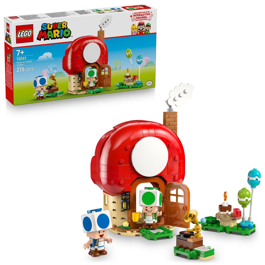 LEGO Super Mario Toad's House Home Party Toy - Birthday Present, Building Blocks, Boys, Girls, Children Ages 7, 8, 9, Elementary School, Mario Goods,