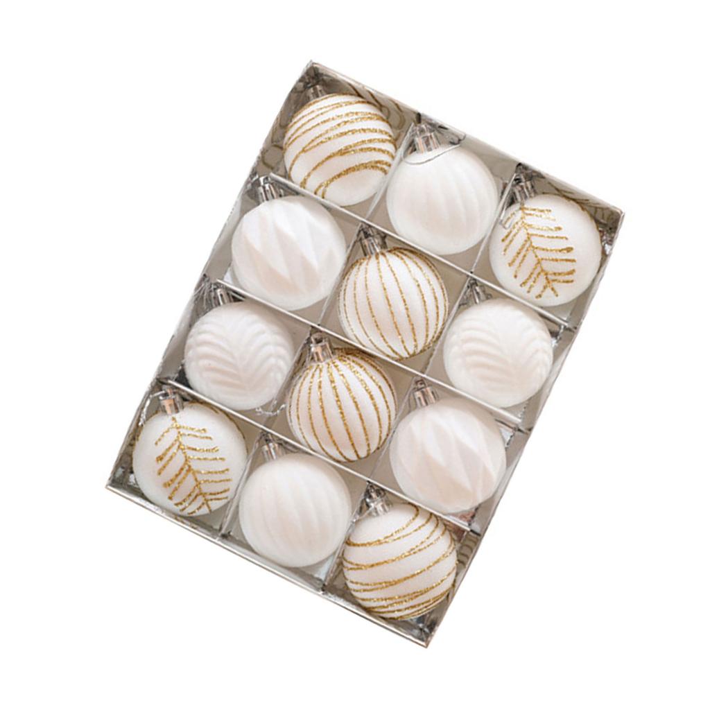 12 шт. праздничных рождественских безделушек, набор бархатных расписных украшений для сезонного украшения елки, праздничного декора