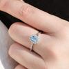 Кольцо со стразами синего цвета для женщин, регулируемое серебряное кольцо с кубическим цирконием
