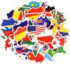 50 PCS National Flags Stickers Toys for Children Countries Map Travel Sticker To DIY Scrapbooking Suitcase Laptop Car Motorcycle