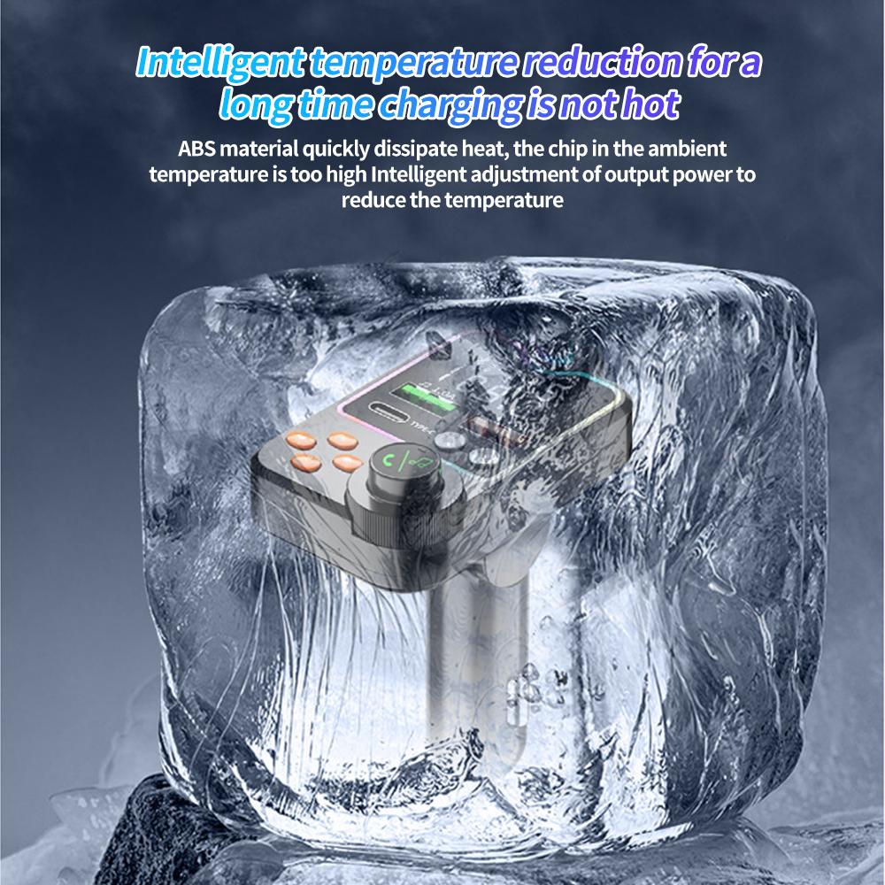 Автомобильный FM-передатчик Bluetooth 5.0, автомобильное зарядное устройство с двумя USB-портами, быстрая зарядка PD Type-C, беспроводной приемник громкой связи, аудиоприемник MP3-плеер