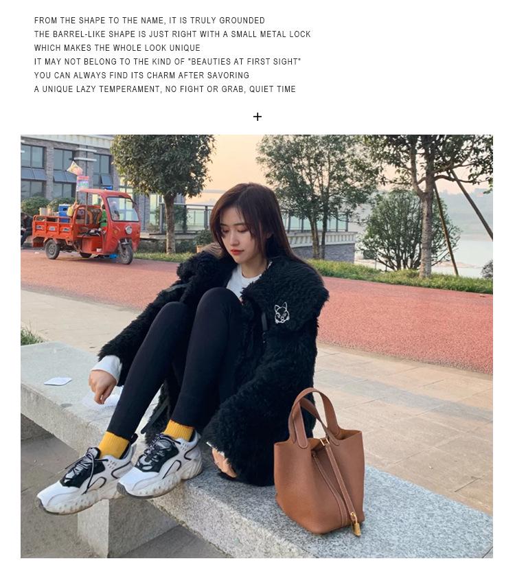 Женская сумка-ведро из натуральной кожи - Сумка-тоут из коровьей кожи ТОГО в стиле кэжуал