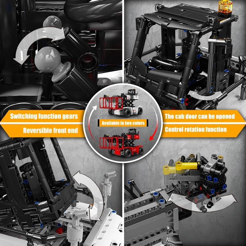 MOULD KING 17029/17030 Набор моделей для сборки контейнеровоза с ножницами Технический радиоуправляемый автомобиль для взрослых Для детей Подарок на день рождения