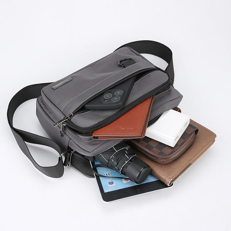 Мужская деловая наплечная сумка с защитой от кражи - Прочный офисный портфель с множеством карманов на молнии