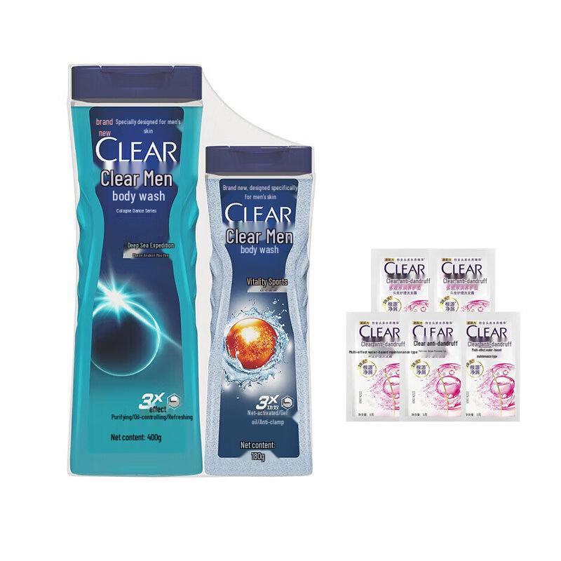 Набор геля для душа и шампуня Clear Men Глубокое очищение + Энергия
