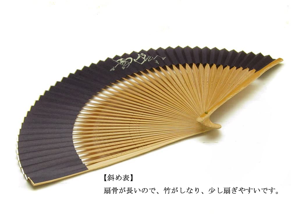 Kyoto Gourd Made In Paper Double Craftsman Japanese 1 Piece Fan, (Black), Men's Fan, Japan, Kyoto, Men's Fan, Sided, Handmade, Pattern, Black,