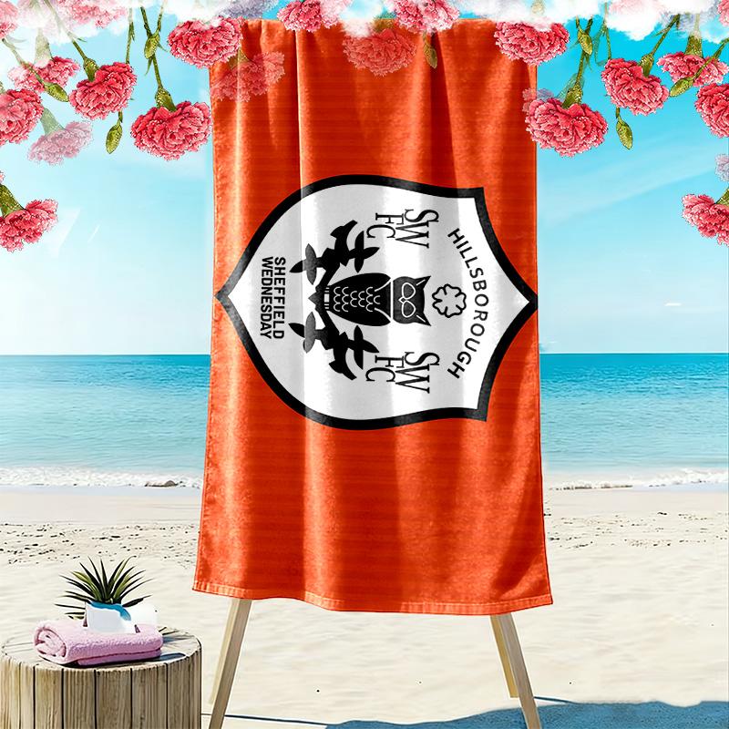 Sheffield Wednesday Print Beach Towel, Large Soft Quick Dry Towel for Beach Camping Swimming